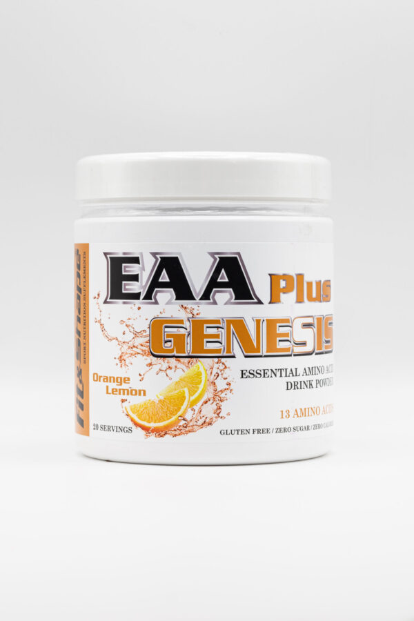 Confezione EAA Plus Genesis 310 g gusto Orange Lemon aminoacidi essenziali in polvere